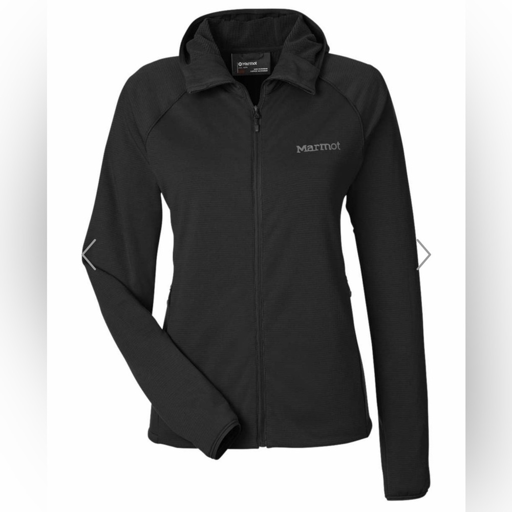 Marmot Women’s Black Leconte Full Zip Hooded Jacket size Small EUC - Picture 4 of 15
